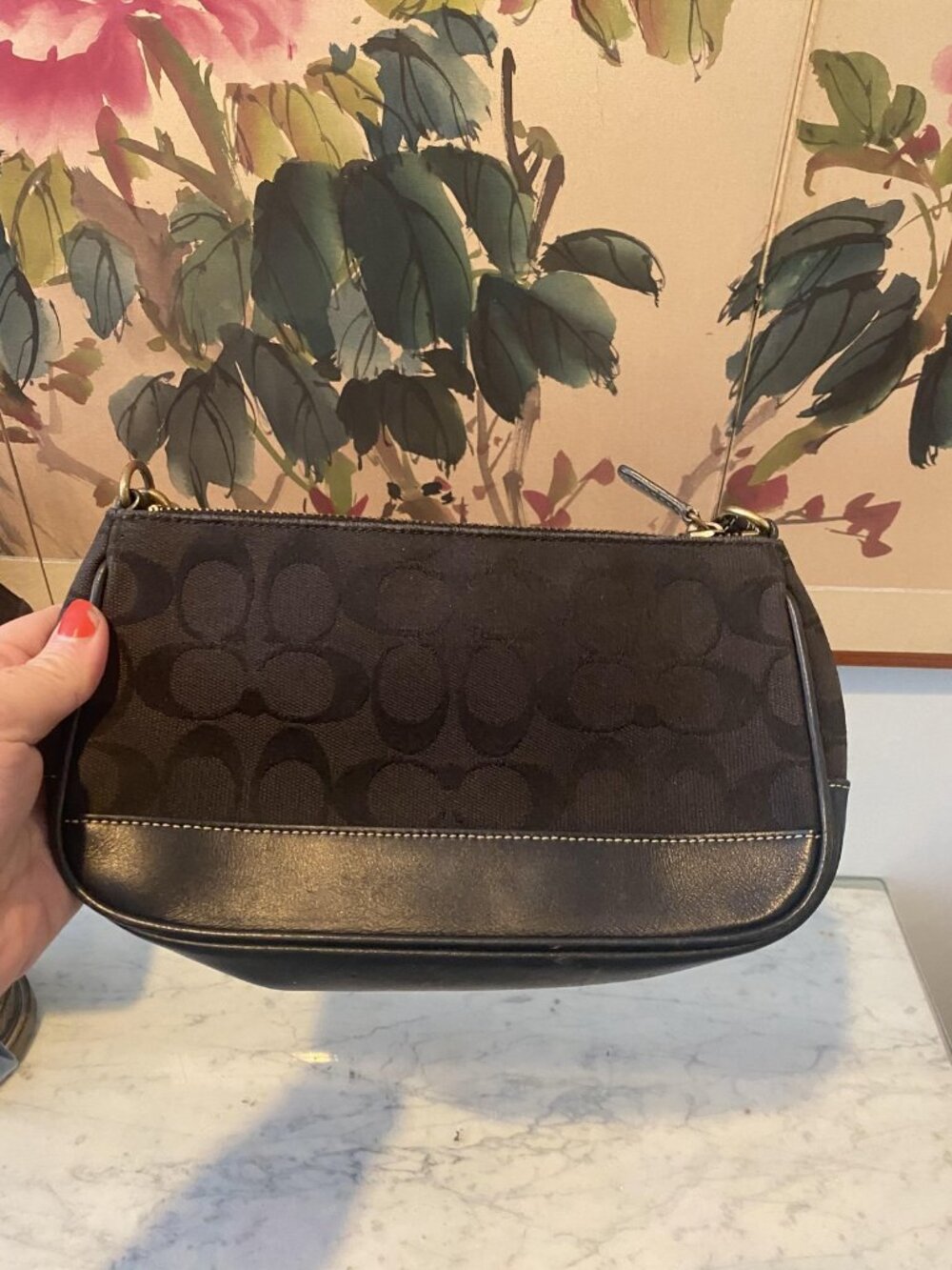 Coach Demi Hampton Shoulder Bag Womens Small Black Signature Jacquard Purse - Picture 5 of 7